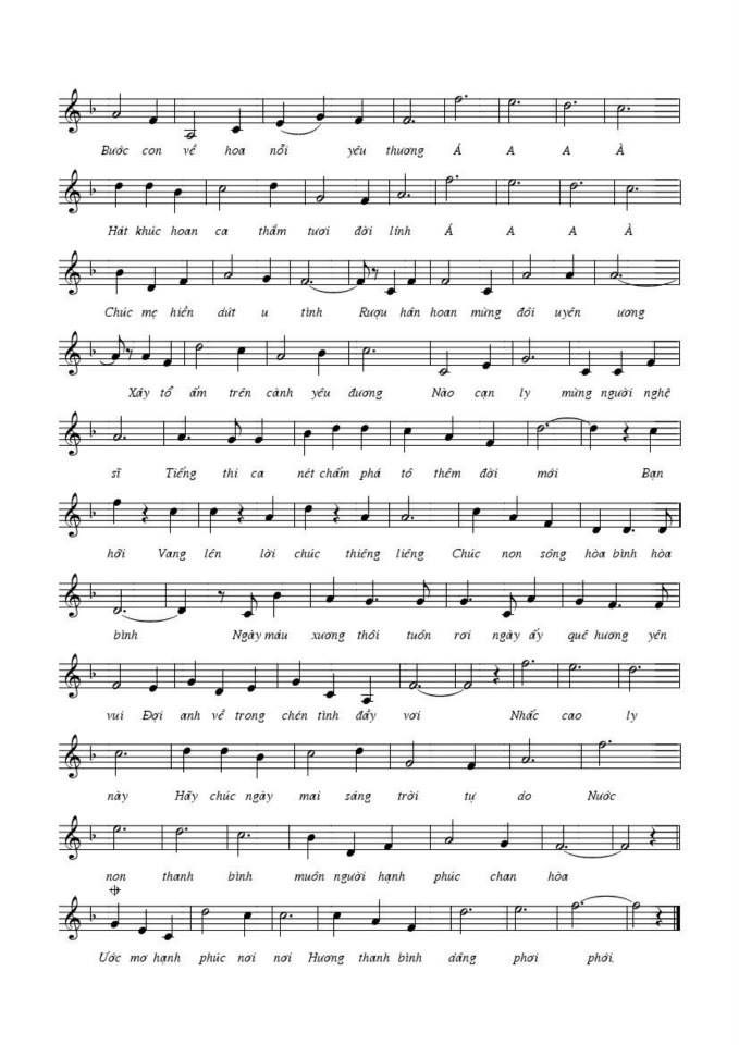 Ly Rượu Mừng sheet có lời 