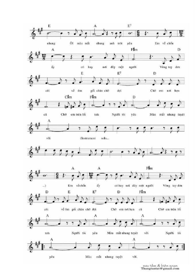 Màu Mắt Nhung sheet có lời 