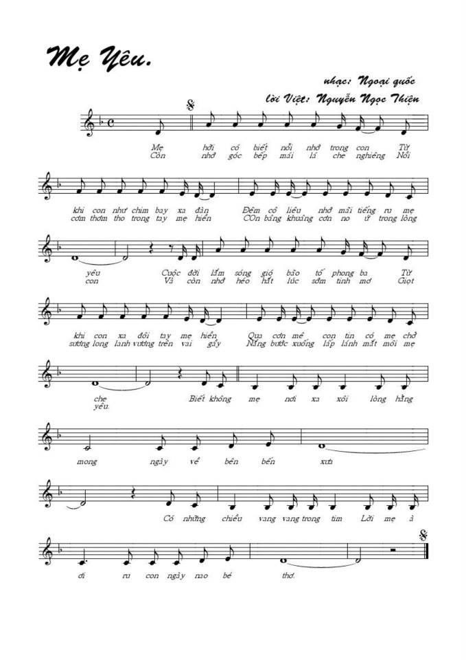 Mẹ Yêu sheet