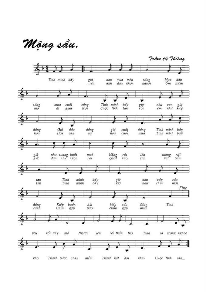 Mộng Sầu sheet