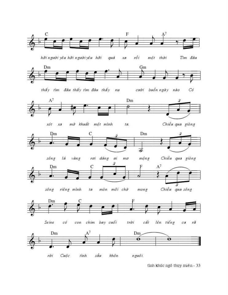 Một Cõi Tình Phai sheet có lời 