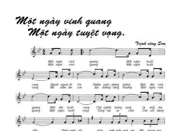 Một Ngày Vinh Quang Một Ngày Tuyệt Vọng sheet có lời 