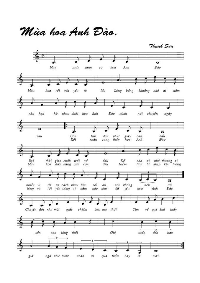 Mùa Hoa Anh Đào sheet