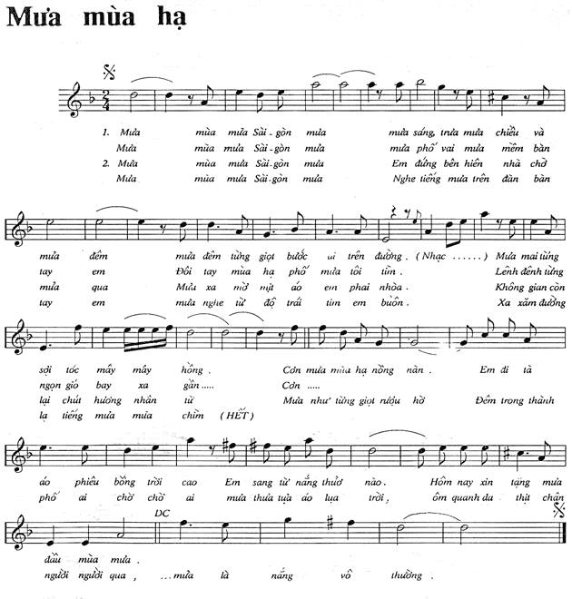 Mưa Mùa Hạ sheet