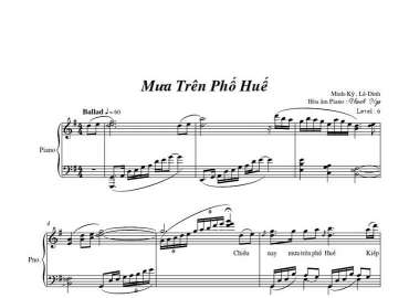 Mưa Trên Phố Huế sheet có lời 