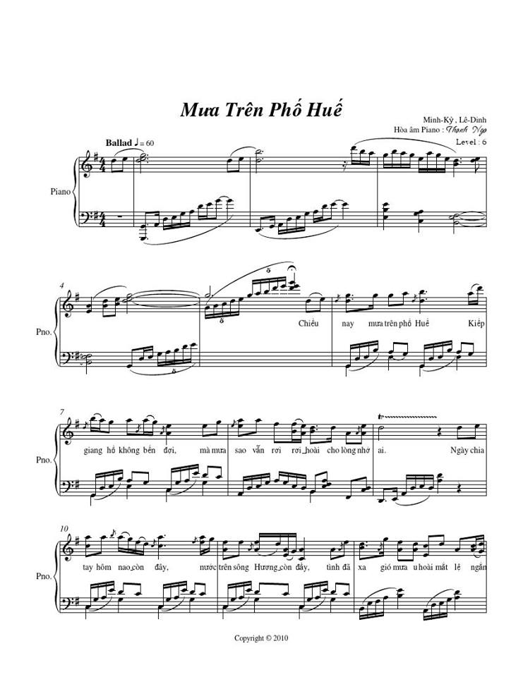 Mưa Trên Phố Huế sheet