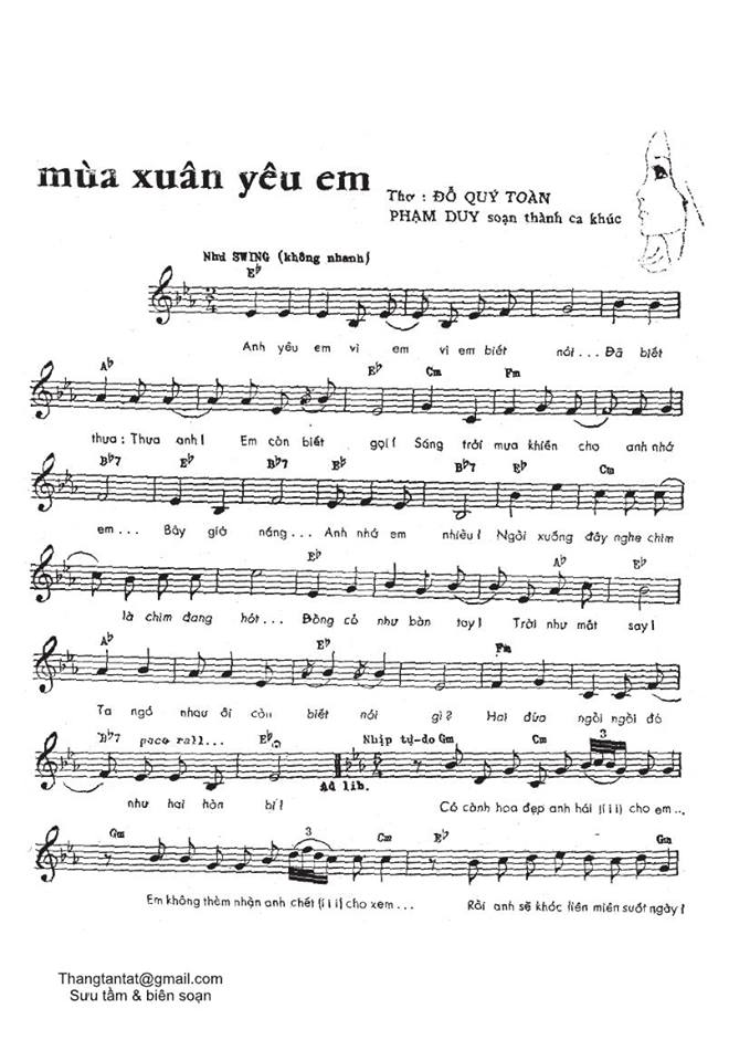 Mùa Xuân Yêu Em sheet