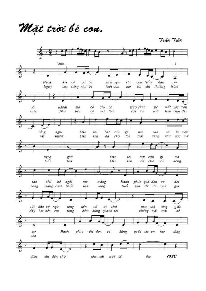 Mặt Trời Bé Con sheet