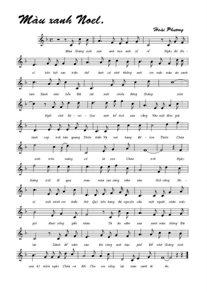 Màu Xanh Noel sheet