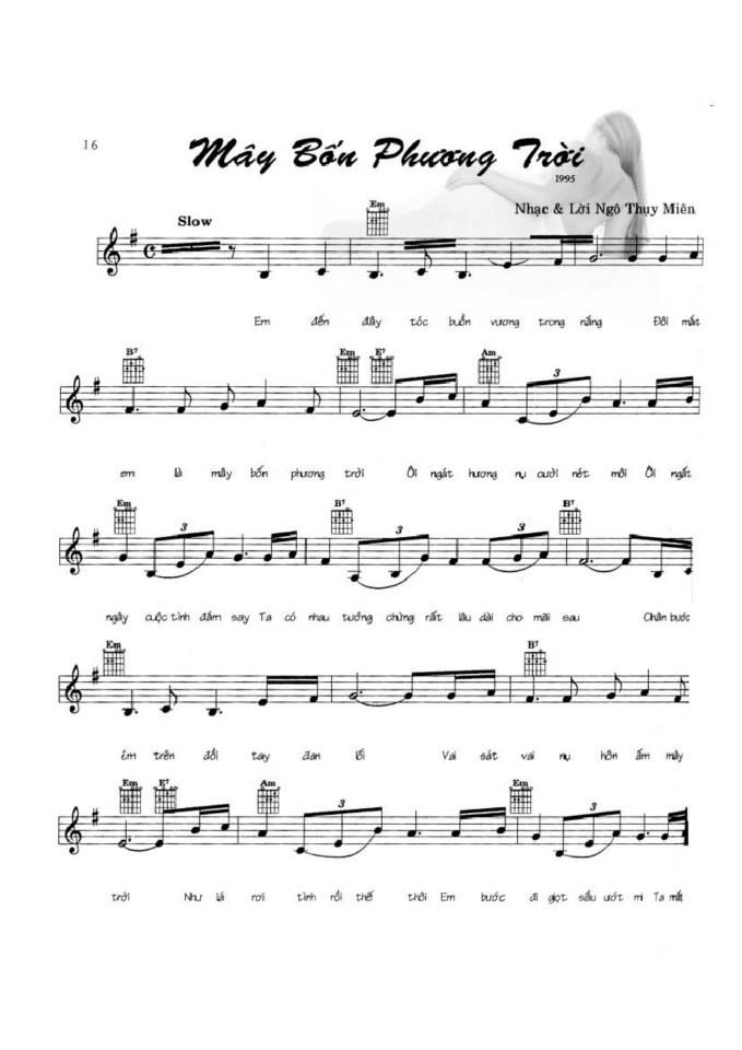 Mây Bốn Phương Trời sheet