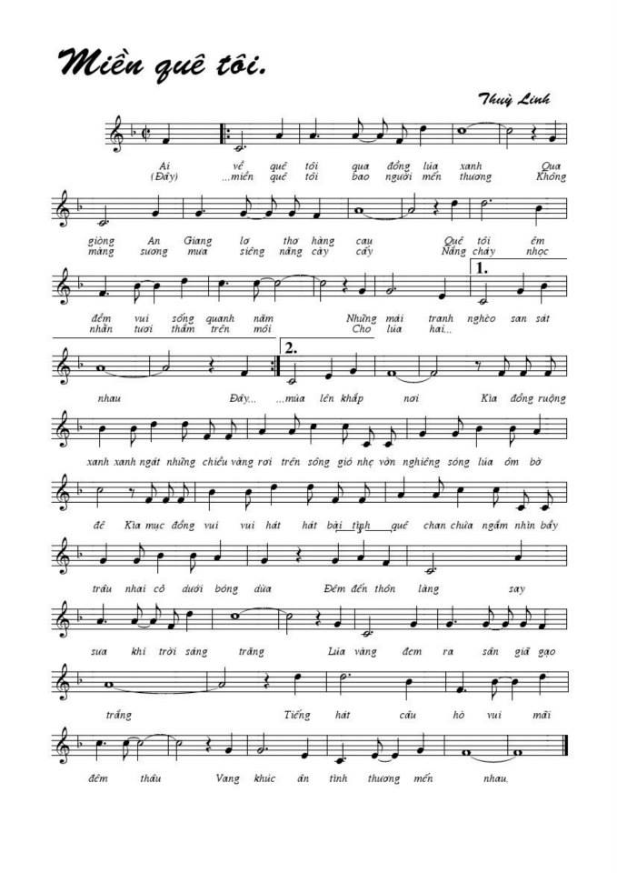 Miền Quê Tôi sheet