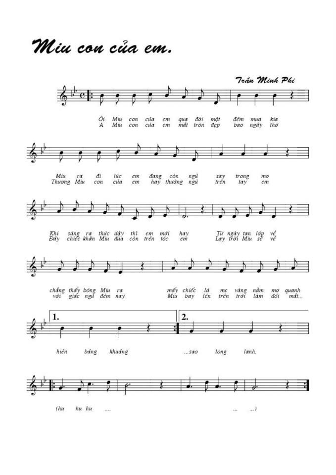 Miu Con Của Em sheet