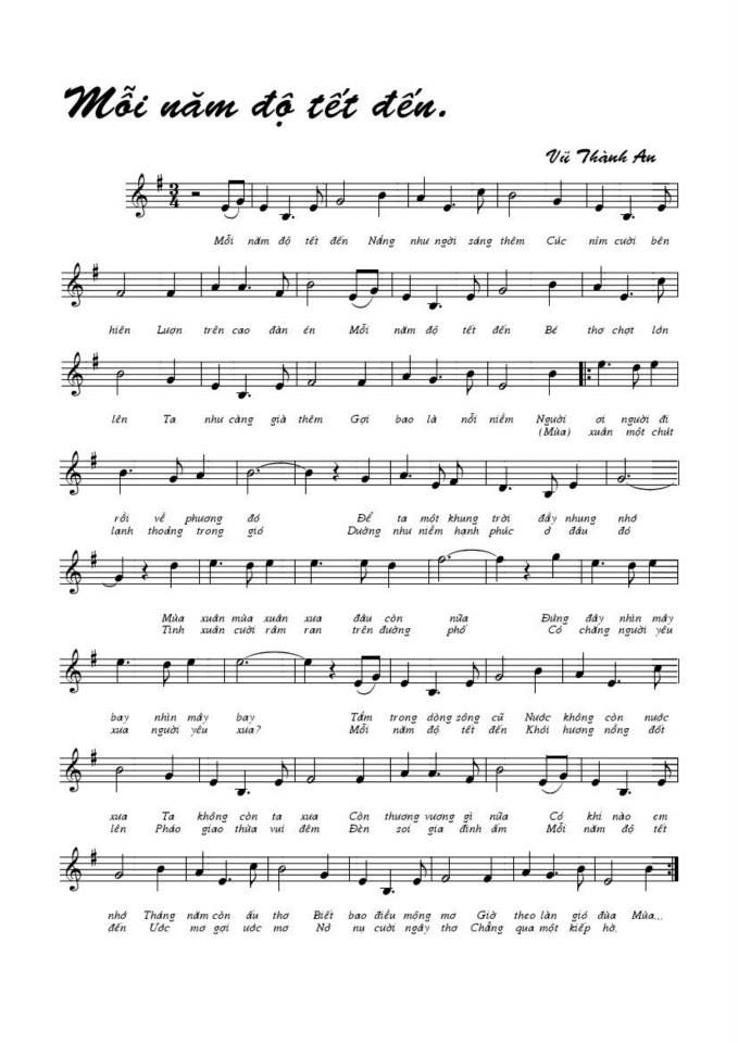 Mỗi Năm Độ Tết Đến sheet