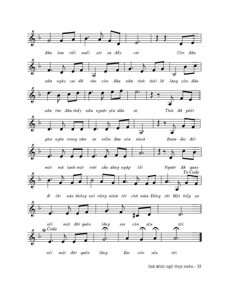 Một Đời Quên Lãng sheet có lời Một Đời Quên Lãng sheet có lời