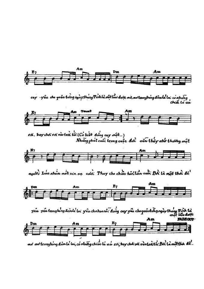 Một Thời Để Yêu sheet có lời 