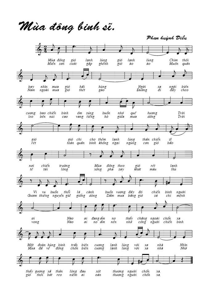 Mùa Đông Binh Sẽ sheet