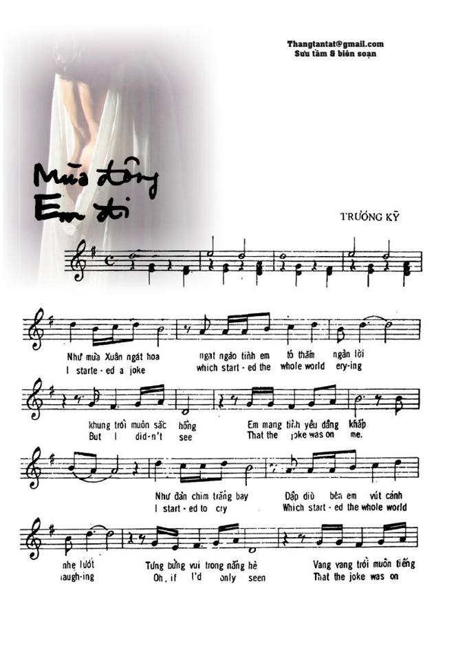 Mùa Đông Em Đi sheet