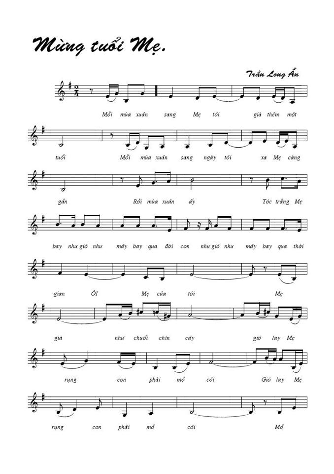 Mừng Tuổi Mẹ sheet