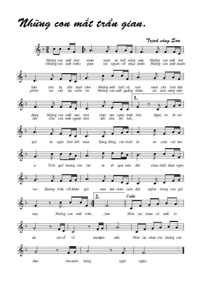 Những Con Mắt Trần Gian sheet