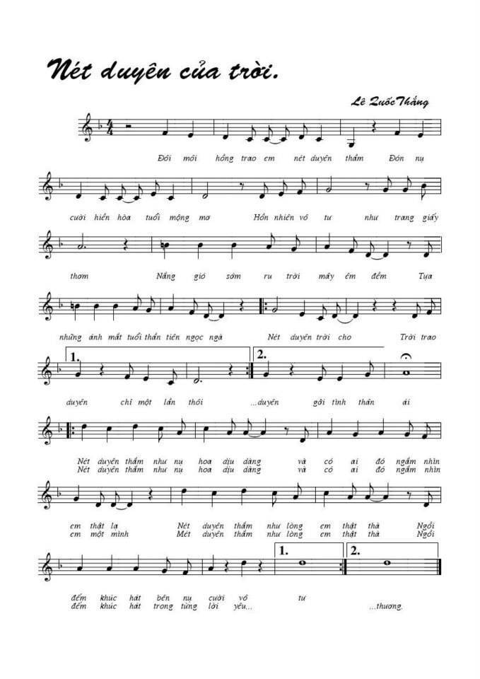 Nét Duyên Nét Trời sheet
