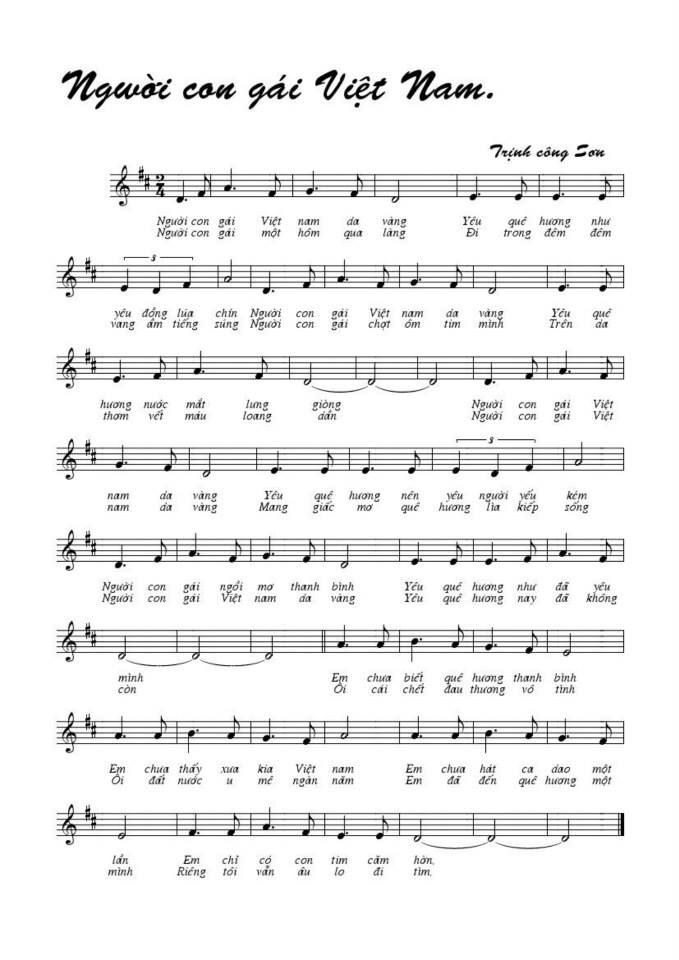 Người Con Gái Việt Nam sheet