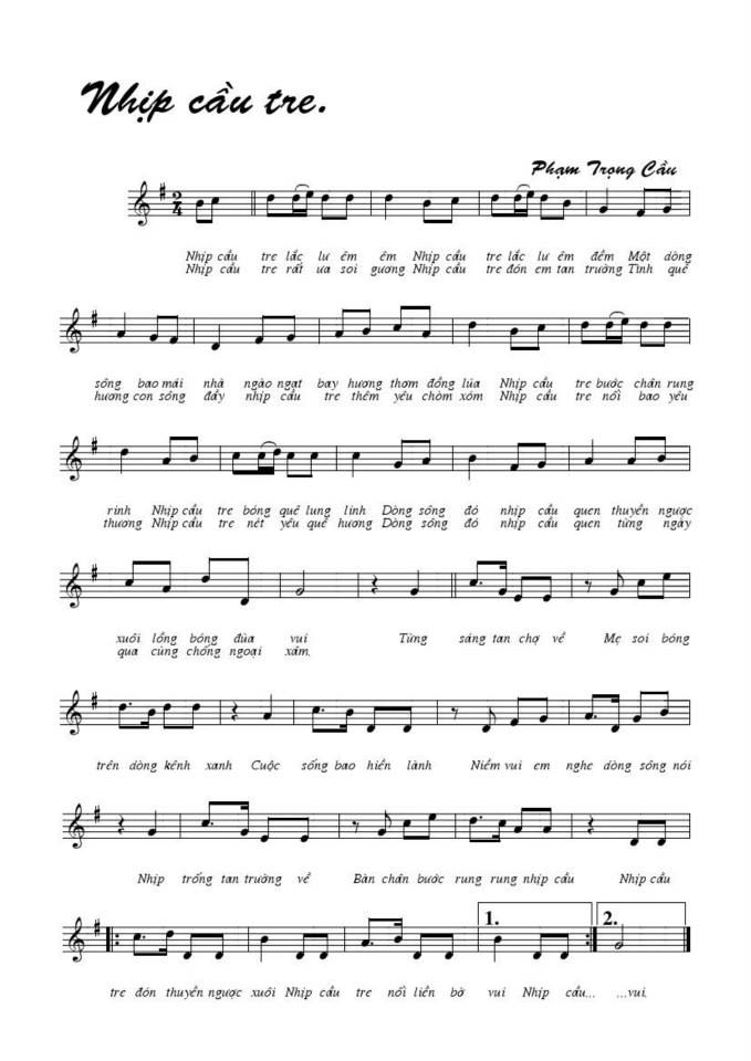 Nhịp Cầu Tre sheet