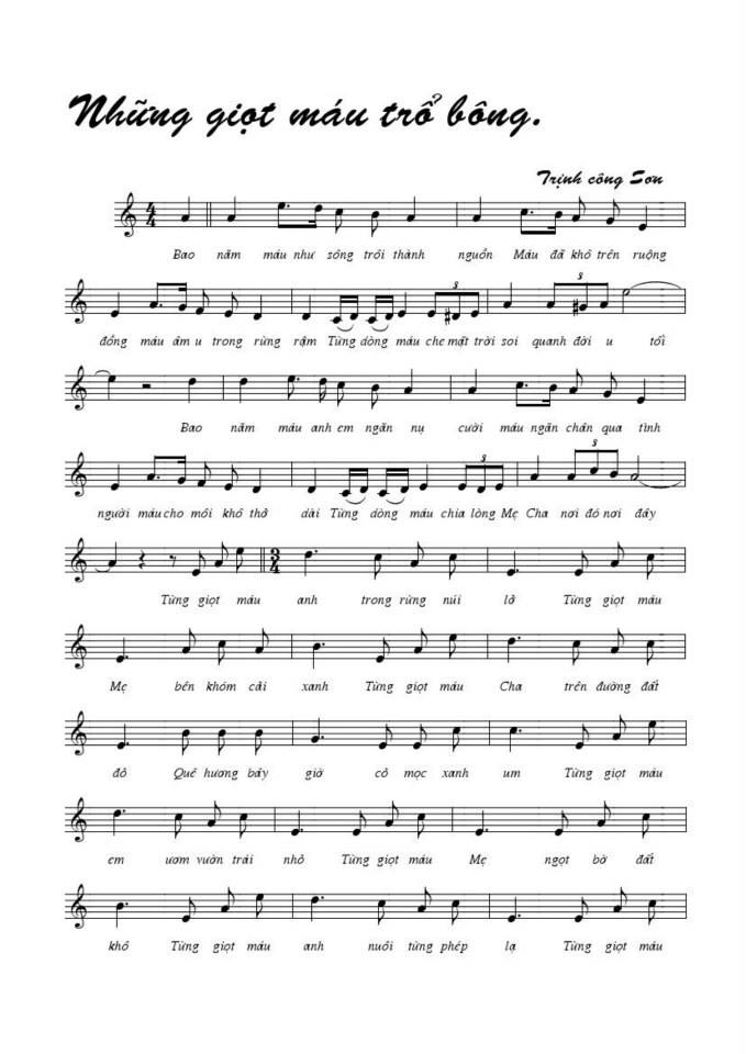 Những Giọt Máu Trổ Bông sheet