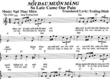 Nỗi Đau Muộn Màng sheet có lời 