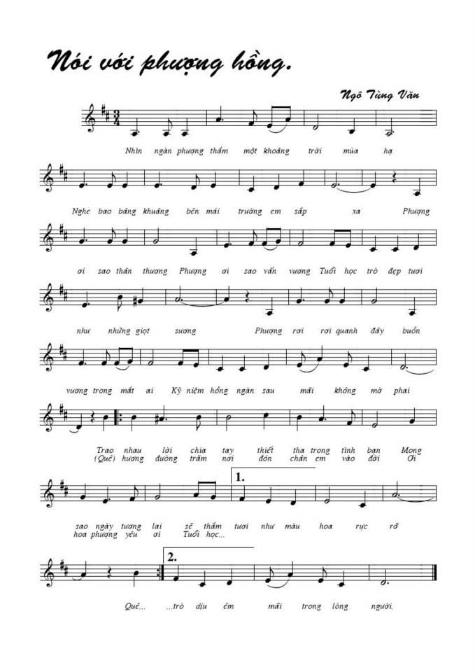 Nói Với Phượng Hồng sheet