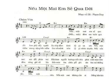 Nếu Một Mai Em Sẽ qua Đời sheet có lời 