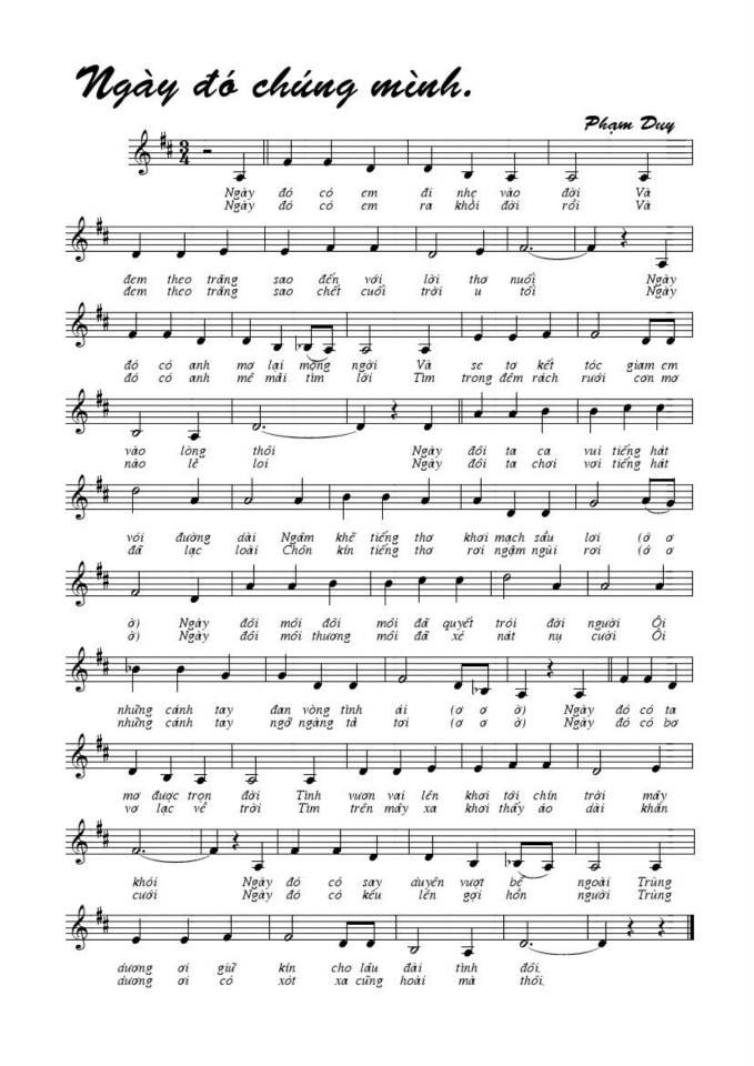 Ngày Đó Chúng Mình sheet