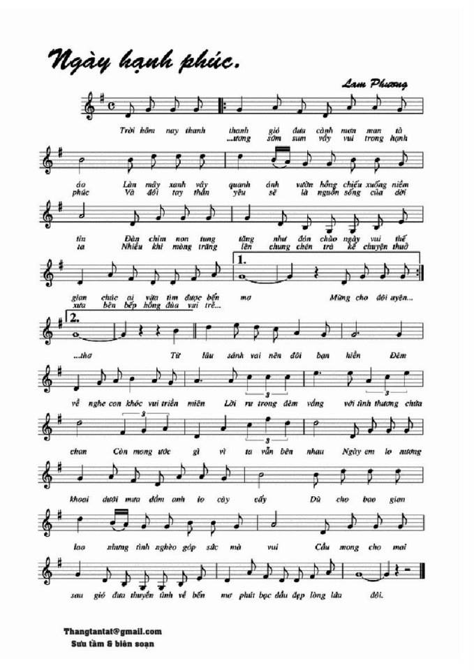 Ngày Hạnh Phúc sheet