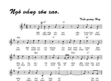 Ngõ Vắng Xôn Xao sheet có lời 