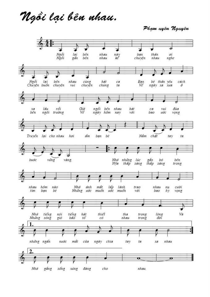 Ngồi Lại Bên Nhau sheet Ngồi Lại Bên Nhau sheet