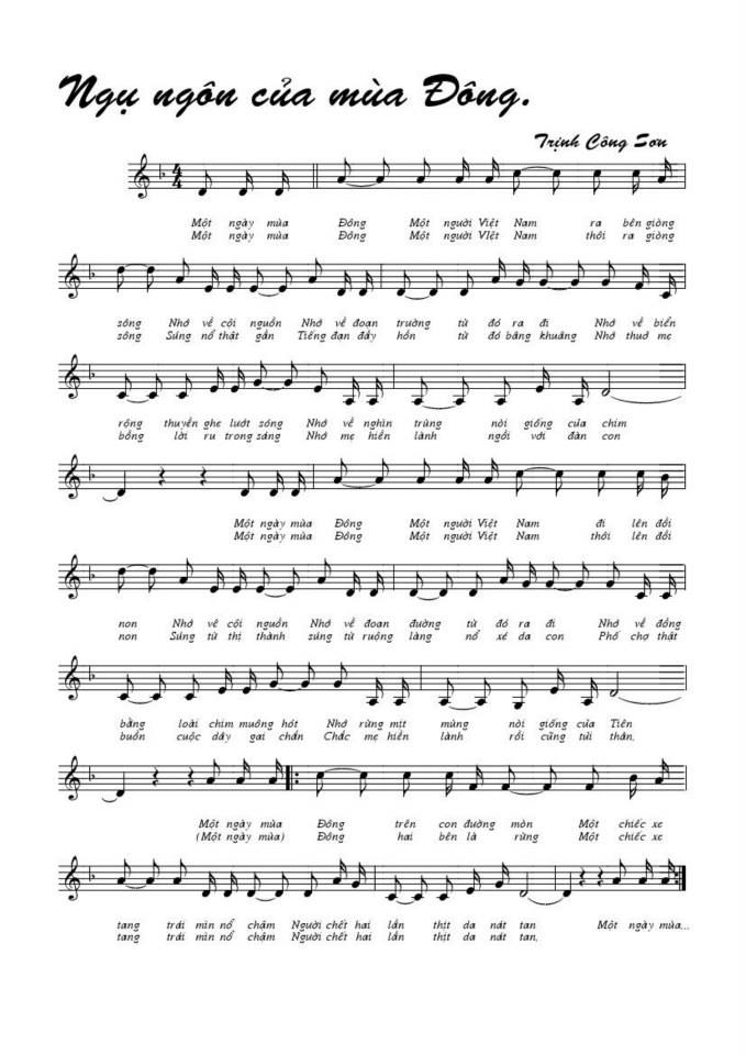 Ngụ Ngôn Của Mùa Đông sheet