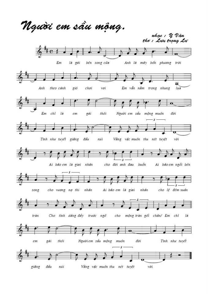 Người Em Sầu Mộng sheet