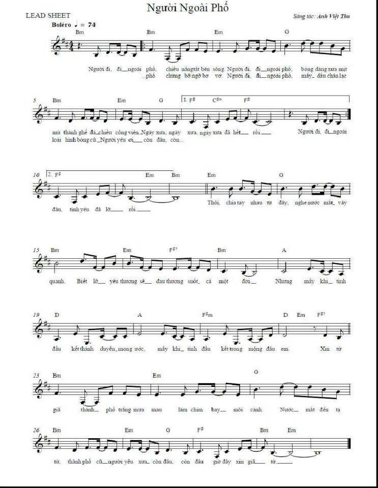 Người Ngoài Phố sheet