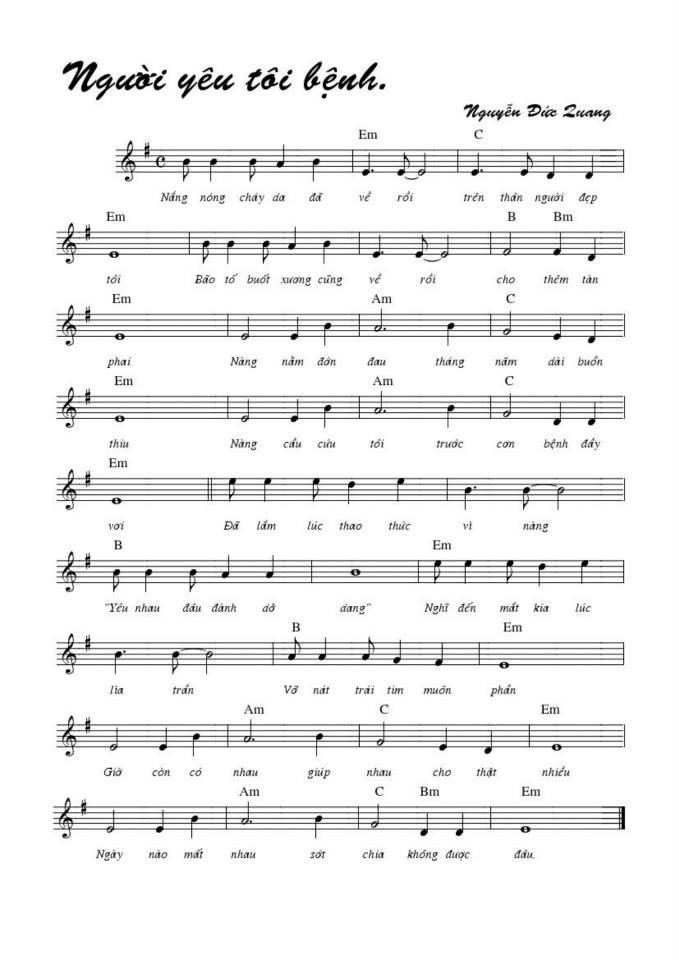 Người Yêu Tôi Bệnh sheet