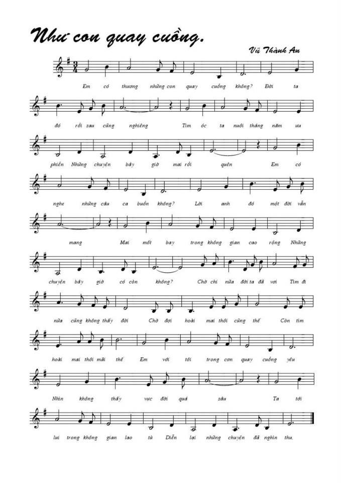 Nhơ Cơn Quay Cuồng sheet