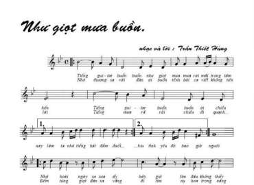 Như Giọt Mưa Buồn sheet có lời 
