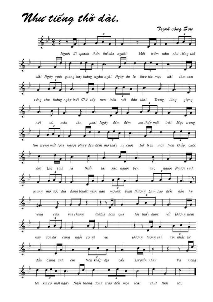 Như Tiếng Thở Dài sheet