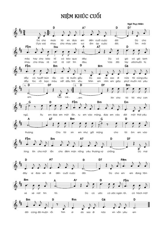 Niệm Khúc Cuối sheet 