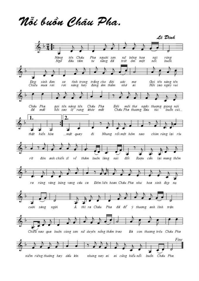 Nỗi Buồn Châu Pha sheet