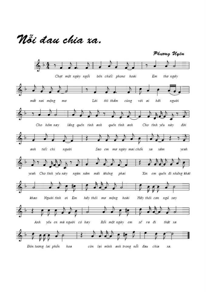 Nỗi Đau Chia Xa sheet
