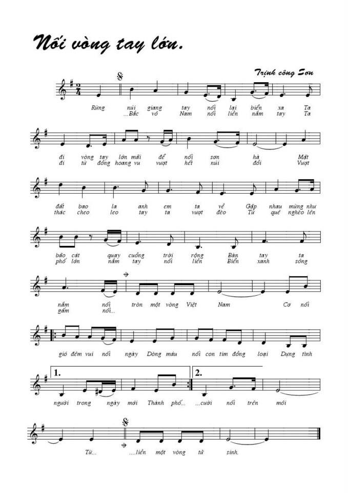 Nối Vòng Tay Lớn sheet