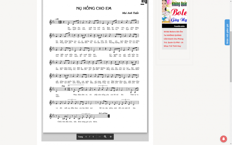 Nụ Hồng Cho Em sheet Nụ Hồng Cho Em sheet