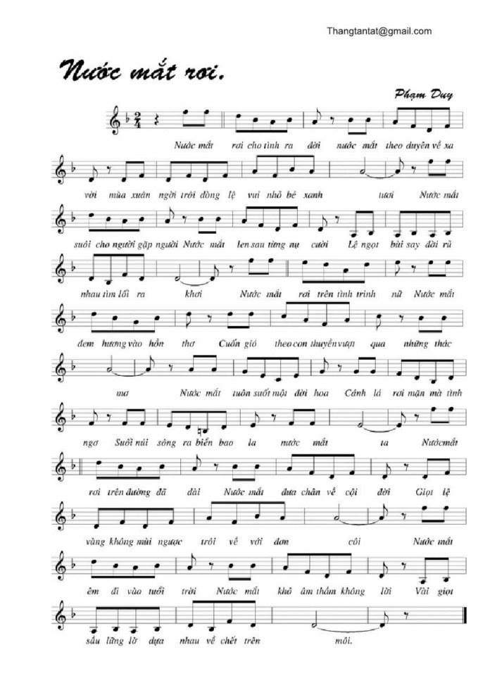 Nước Mắt Rơi sheet