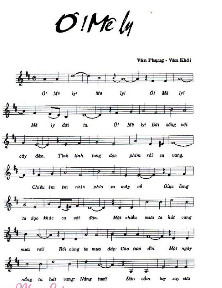 Ô! Mê Ly sheet