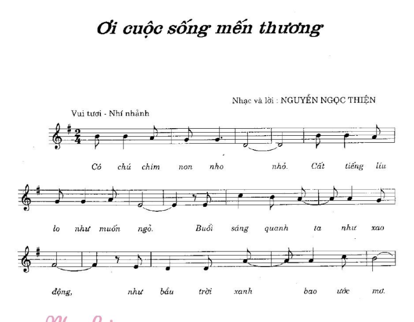 Ơi Cuộc Sống Mến Yêu sheet