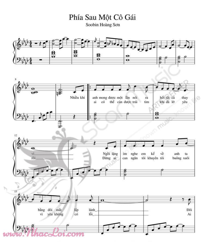 Phía Sau Một Cô Gái sheet